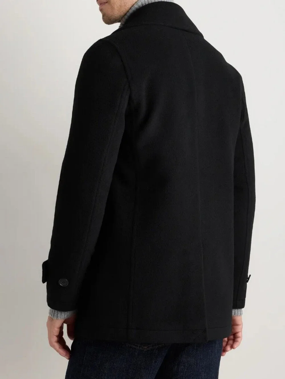 Quince Wool Cashmere Peacoat, Black, Size Large, New With Tags